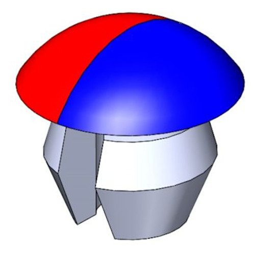 T&S Brass And Bronze Handle Index Button / Plug - Red And Blue