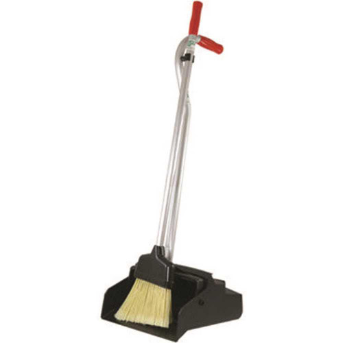 Unger 12" Dustpan W/broom, Metal W/vinyl Coated Handle, Red/silver, Package Of 2 Unger 12" Dustpan W/broom, Metal W/vinyl Coated Handle, Red/silver, Package Of 2
