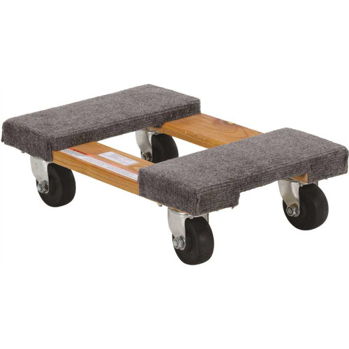 Vestil 900 Lb Capacity Tan Hardwood Carpet End Dolly 18 X 12, Package Of 2