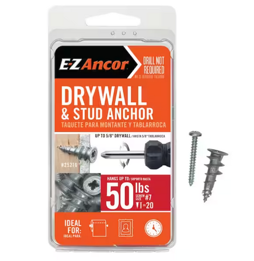 E-Z Ancor Stud Solver 50 lbs. Drywall and Stud Anchors (20-Pack)