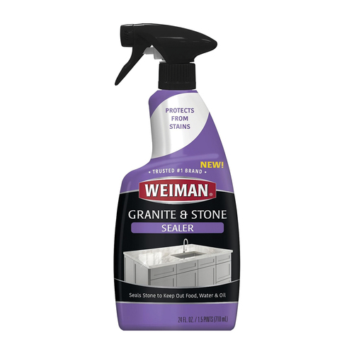 Weiman Granite & Stone Sealer Spray - Protects Kitchen Countertops, Sinks, Showers, Vanities & Floors From Stains - For Granite, Quartz, Marble, Tile, Limestone, Slate - Water Based, 24 oz