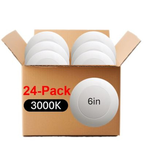 Halco 6" LED Downlight, Surface Mount, 3000k, 1230 Lm, 15 Watts, Package Of 24