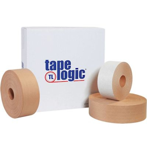 Box Partners 3" X 600' Kraft Tape Logic #7500 Water Activated Tape Cs Of 10