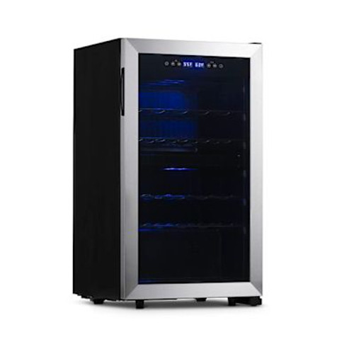 NewAir Freestanding 28 Bottle Dual Zone Compressor Wine Fridge In Stainless Steel, Adjustable Racks/Exterior Digital Ttat