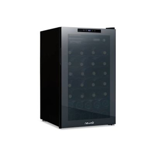 NewAir Shadow Series Wine Cooler Refrigerator 51 Bottle, Freestanding Mirrored Wine Fridge With Tempered Glass Door