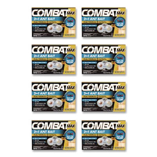 Combat Max 2-In-1 Ant Bait, 4/Pack, 8 Packs/Carton