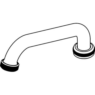 Central Brass 6" Swivel Tube Spout With Hose End Pvd Polished Chrome