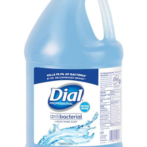 Dial Antimicrobial Liquid Hand Soap, Spring Water Scent, 1 Gal Bottle