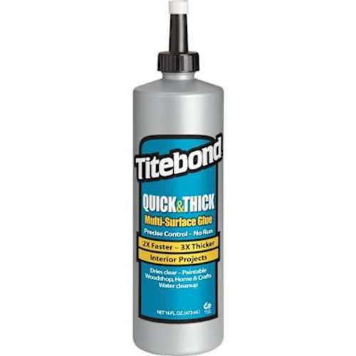 Titebond Quick & Thick Multi-Surface Glue, 16 Oz. Bottle, Package Of 12