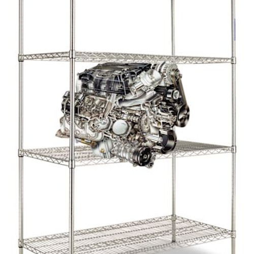 Alera NSF Certified Industrial Four-Shelf Wire Shelving Kit, 48w x 24d x 72h, Silver