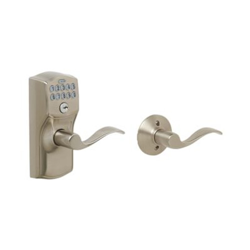 Schlage Camelot Keypad Deadbolt With Auto Lock, Satin NICKEL