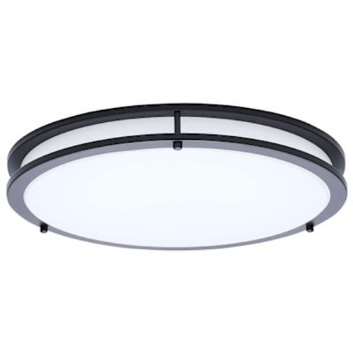 SATCO Glamour LED 17 Inch Flush Mount Black Finish CCT Selectable