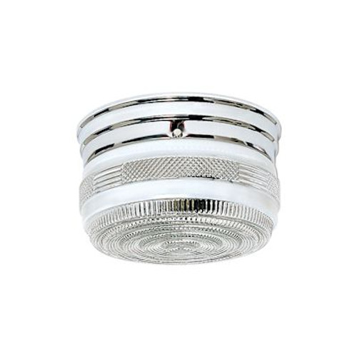 Satco Polished Chrome Two-Light 8'' X 6'' Flush Mount Drum