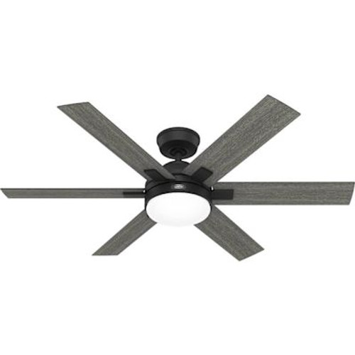Hunter Fan 52" Georgetown Hunter Fanexpress Ceiling Fan With Led, Matte Black