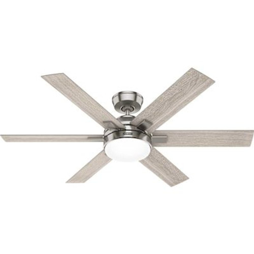 Hunter Fan 52" Georgetown Hunter Fanexpress Ceiling Fan With Led, Brushed Nickel