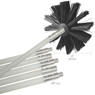 Deflecto Dryer Duct Cleaning Kit, 4" Diameter, Adjustable To 120"