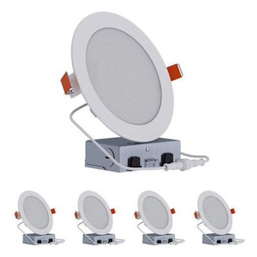 Halo 6" LED Slim Low-Glare Canless Downlight, Selectable Cct, Package Of 4