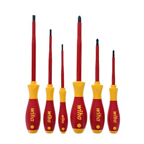 WIHA  6 Piece Insulated Softfinish Screwdriver Set - Slotted Phillips