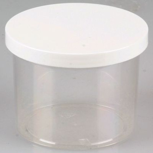 8 Ounce Clear Plastic Paint Jar And Lid