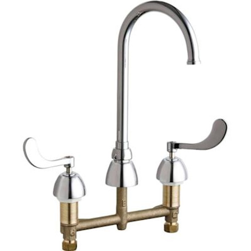 Chicago Faucets Deck-Mounted Manual Faucet With 8" Centers