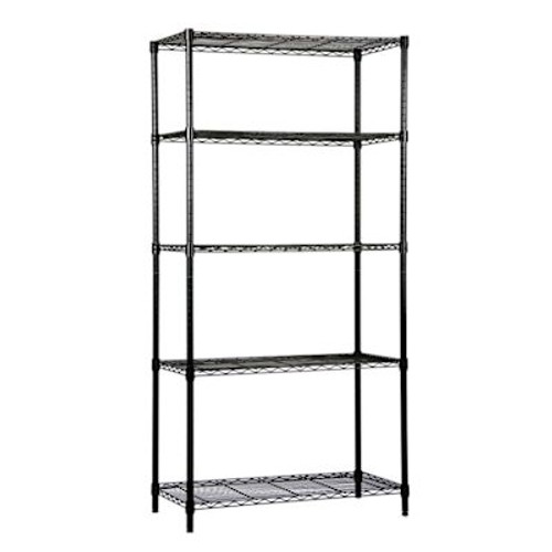 Quantum Storage Systems Wire Shelving Starter Kit 48x24x74 Black Epoxy Finish