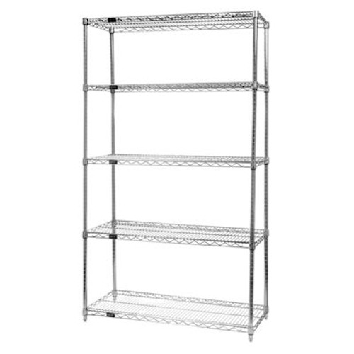 Quantum Storage Systems Wire Shelving Starter Kit 24x12x86 Black Epoxy - 5 Shelf