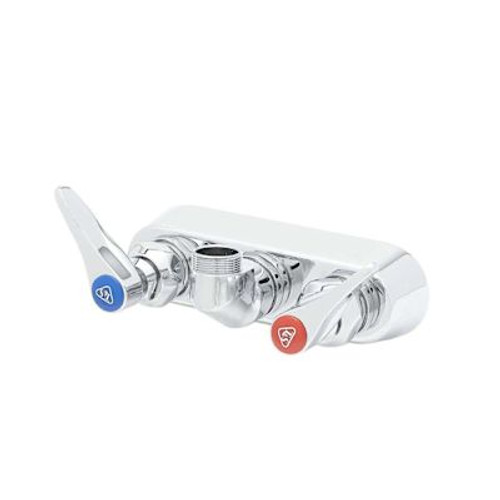 T&S Brass And Bronze Workboard Faucet Wll Mnt 3-1/2" Cntrs Lvr Hndls Less Nozzle