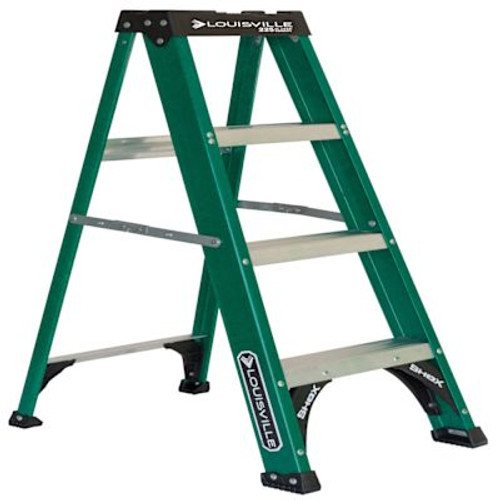 Louisville Ladder Fs4000 4 Ft. 225 Lb. 3-Step Fiberglass Step Ladder