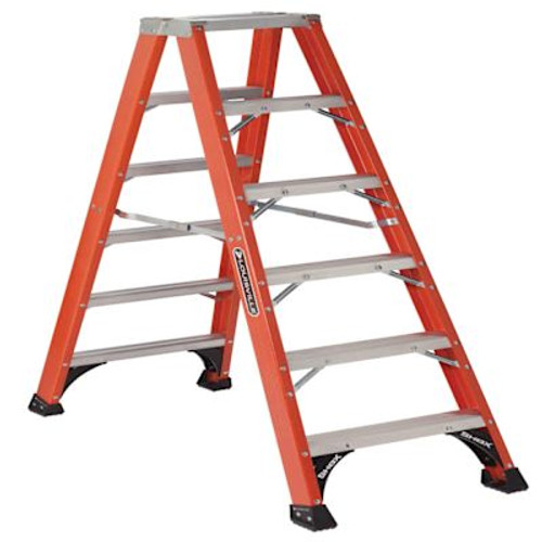 Louisville Ladder Fm1400hd 6 Ft. 375 Lb. Fiberglass 5-Step Twin Step Ladder
