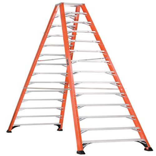 Louisville Ladder Fm1400hd 14 Ft. 375 Lb. Fiberglass 13-Step Twin Step Ladder