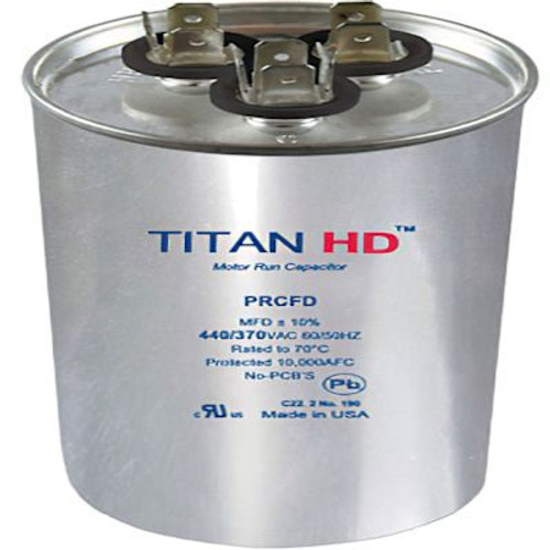 Packard Titan Hd Run Capacitor 25+7.5 Mfd 440/370 Volt Round, Box Of 5
