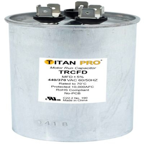 Packard Titan Pro Run Capacitor 60+3 Mfd 440/370 Volt Round, Box Of 5