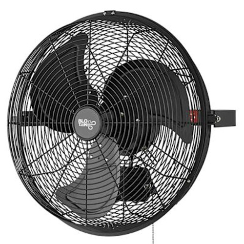Blotek 18" 3-Speed High Velocity Wall Mount Fan With 3 Blades, Black