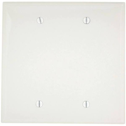 Leviton 2-Gang Blank Plate Wall Plate (White)