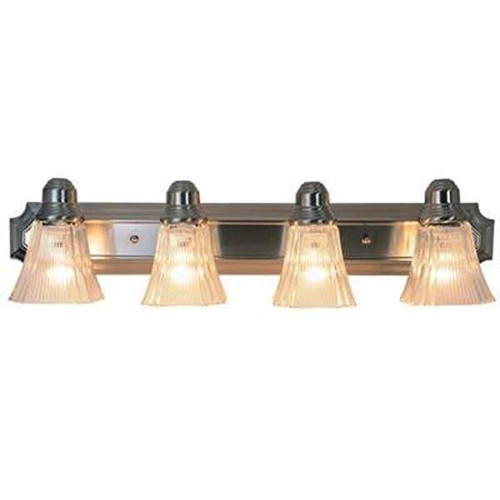 30 In Decorative Vanity Fixture In Brushed Nickel Uses Four 60w Lamps