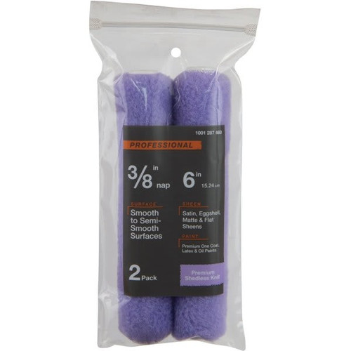 6" X 3/8" Polyester Knit Mini Paint Roller Package Of 2