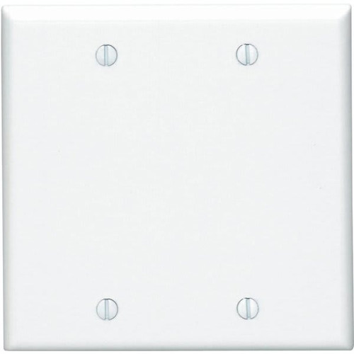 Leviton White 2-Gang Blank Plate Wall Plate