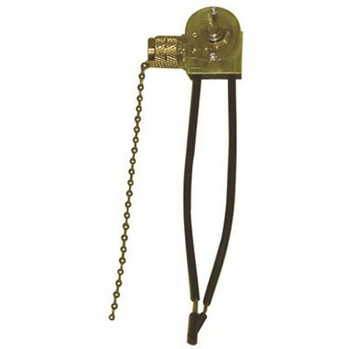 Satco Pull Chain Light Switch With Metal Chain Cord Bell Nickel