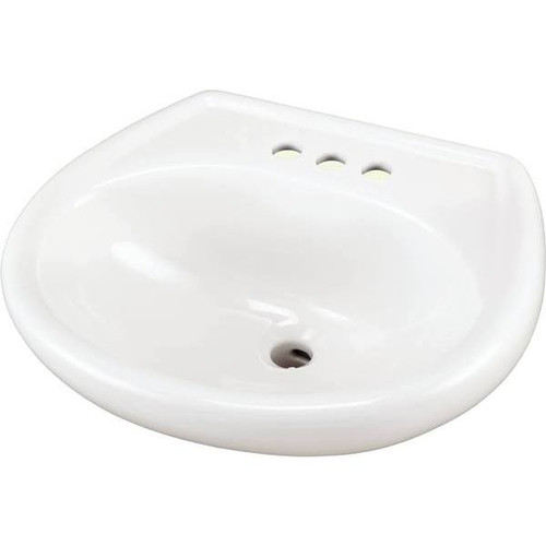 Gerber 20 In. X 18 In. White Pedestal Bathroom Sink