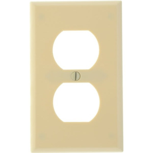 Leviton 1-Gang Duplex Outlet Wall Plate, Ivory