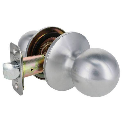 Shield Security Ball Keyless Passage Door Knob In Satin Chrome