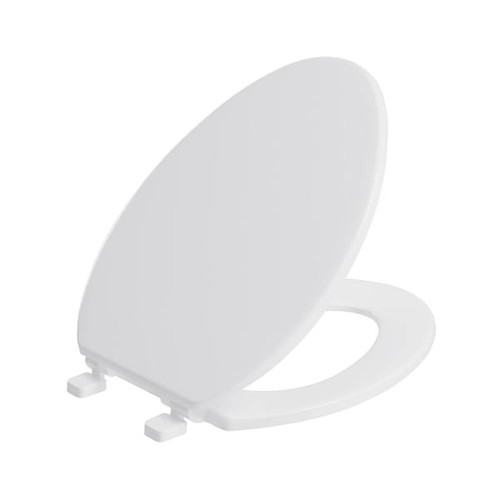 Maintenance Warehouse Elongated Plastic Closed Front Standard Toilet Seat, White