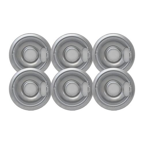 6" Chrome Drip Bowl For Whirlpool, Package Of 6