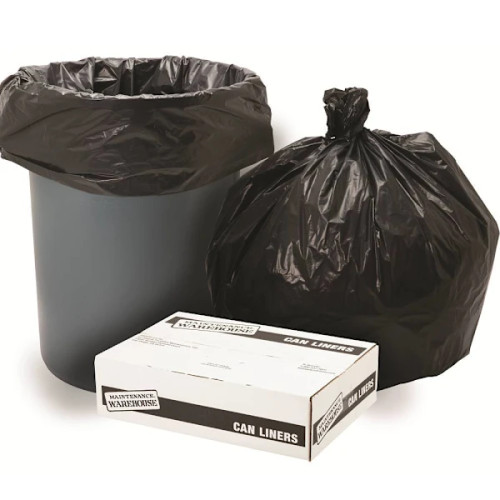Maintenance Warehouse Pcr Repro Can Liner 33 Gal. 1.25 Mil Low-Density, Black, 33" X 39" Pack Of 100