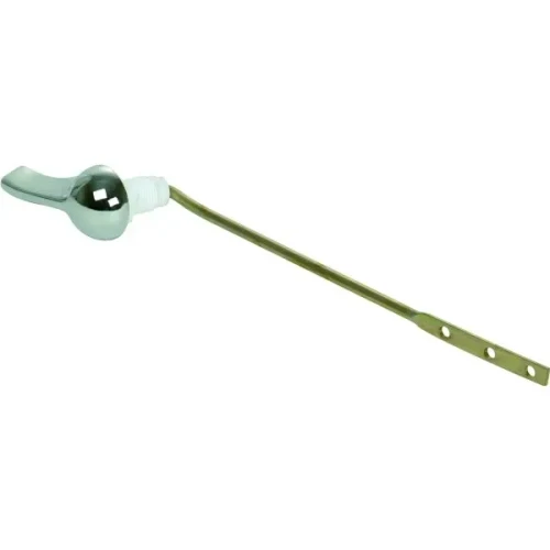 Toilet Tank Lever, Brass-Plated Arm, Chrome Handle, Plastic Nut, 2 Pk