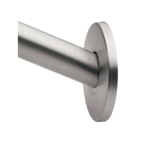 Creative Specialties 60 Inch Curved Shower Rod Flange In Brushed Stainless Steel
