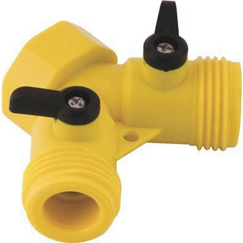 Melnor Siamese Plastic Y-Connector W/ Shut-Off