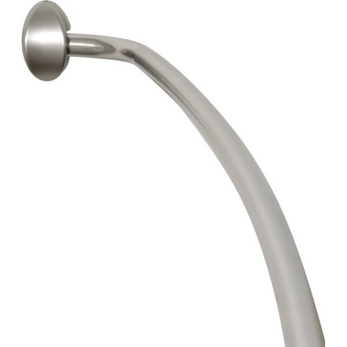 Seasons 44"-72" Adjustable Curved Shower Rod Satin Nickel With Brackets
