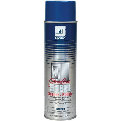Spartan Stainless Steel Cleaner Polish, 16 Oz. Aerosol Can, Lemon Scent, Case Of 12