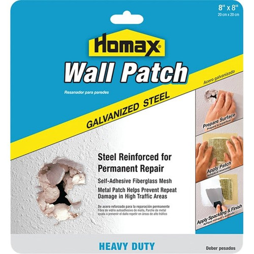Homax 5508 8" X 8" Metal Wall Patch W/ Self Adhesive Mesh, Case Of 10